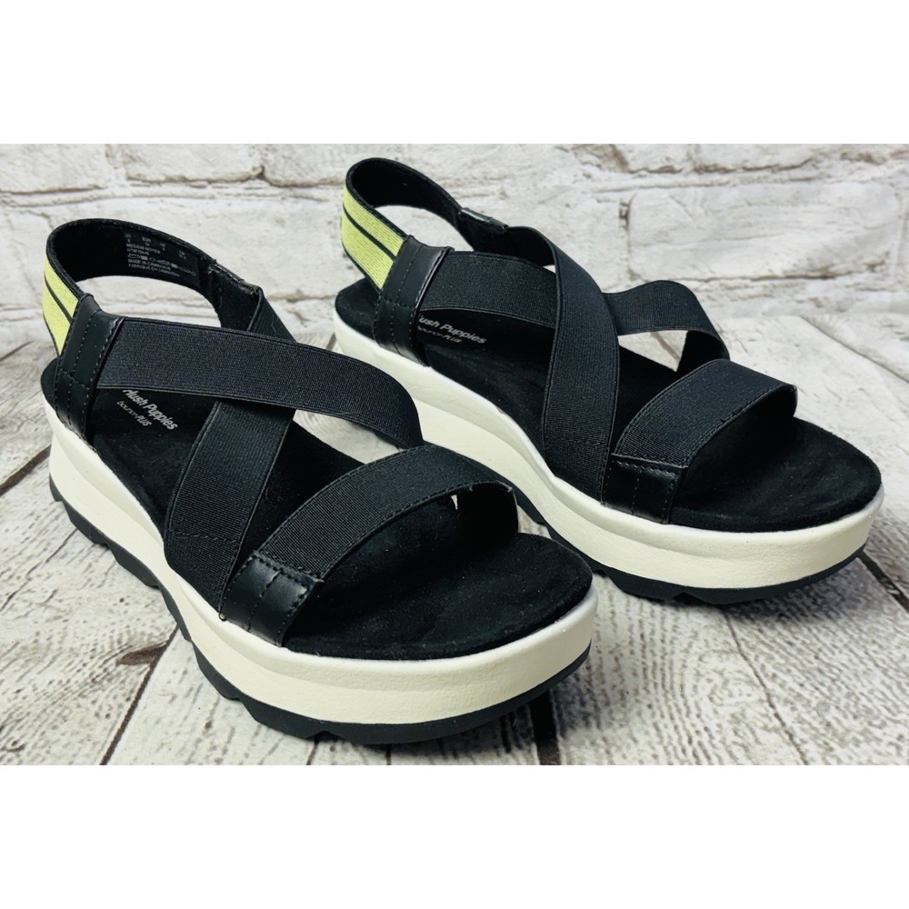 Hush Puppies Women's‎ Andi Stretch Platform Sandal Black Size 8